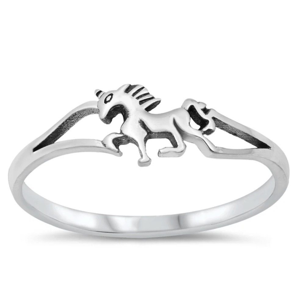 Sterling Silver Ring – Galloping Horse (Size 8)